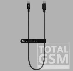 ADAM elements PeAk II C200B Apple iPhone 5 / 5S / SE / 5C / 6 / 6S / 6 Plus / 6S Plus / 7 / 7 Plus / 8 / 8 Plus / X / XS / XS Max / XR / 11 / 11 Pro / 11 Pro Max Lightning/USB-C adat- és töltőkábel MFi 200cm, feket