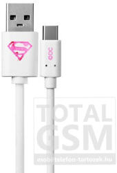  USB kábel DC - Superman 001 Apple iPhone 5 / 5S / SE / 5C / 6 / 6S / 6 Plus / 6S Plus / 7 / 7 Plus / 8 / 8 Plus / X / XS / XS Max / XR / 11 / 11 Pro / 11 Pro Max Lightning adatkábel 1m fehér