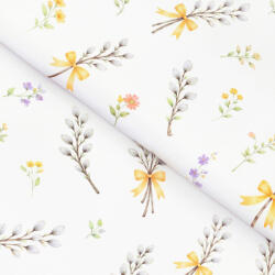 Goldea húsvéti teflon szövet terítőknek - barka mintás 160 cm