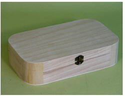 Natúr fa lekerekített sarkú hosszúkás doboz, nagy. Mérete: 32, 5x21x8, 5 cm