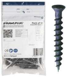 Koelner - Rawlplug Gipszkarton-gipszkarton csavar 5, 0x35mm famenetes foszfátozott, ritkamenetes - bakonykotoelem - 534 Ft