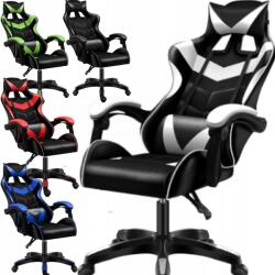 Cerlo gamer szék hátmasszázzsal Számítógépes Forgatható gamer szék! (FOX-1 BIALO-CZARNY)