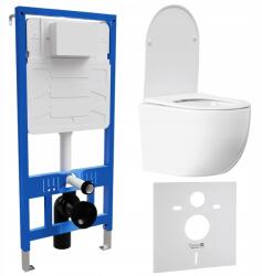 Swiss Meyer Szett: Falba építhető Wc tartály Katrina fehér színű függesztett Wc csészével Swiss Meyer (SM-ZSKB)