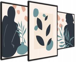  Boho triptichon Nő Természet Zöld Poszterek 40x50 (40x50 Abstrakcja Tryptyk Obraz 1 2)