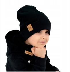 Bubalove Rugalmas kéményes baba sapka bordázott Bl fekete 40-46 cm (Czapka i komin dla niemowlaka Wn1 czarny)