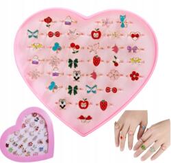  Gyerek Gyűrű Szett Ötvözet Kifinomult Állítható Szeretet DOBOZ1