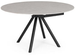 Bizzotto Masa rotunda extensibila otel negru piatra gri Rauni 87/ø135x77/75h (0731529)