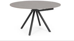 Bizzotto Masa rotunda extensibila otel negru piatra gri inchis Rauni 87/ø135x77/75h (0731530)