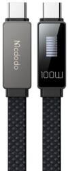 Mcdodo Cablu de Date USB-C Tata la USB-C Tata, McDodo 4470, 100W, Display LED, Fast Charging, Power Delivery, Flat, 1.2m, Negru (CA-4470)