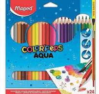 Maped Акварелни моливи MAPED Color Peps Aqua 24 цвята