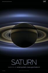  Nasa Saturn fali poszter 60x93 cm A1 Hasonló (Plakat Nasa planeta kosmos)