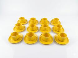  Set 12 cesti espresso cu farfurioara, ceramica galbena, 100 ml (CF12G)