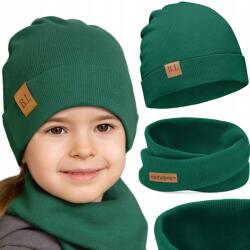 Bubalove Újszülött sapka szett pamut elasztikus cumisüveg zöld 36-40 cm (Czapka i komin dla noworodka)