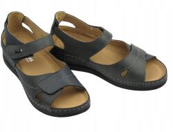 Helios Női Szandál Helios 139 Grafit Színű Bőr Tépőzáras Kényelmes Nyári (139.09)