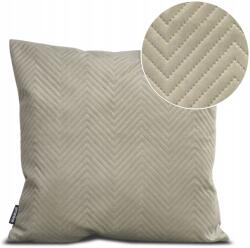  Dekoratív Párna Nappaliba Díszpárna 50x50 Velvet Steppelt Cikk-cakk Bézs (Poduszka Dekoracyjna 50x50 riviera 16 zygzac)