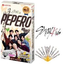 Lotte Pepero Stray Kids Fehér Csokis Kekszes Pálcikák 32G (PP32G130-SK)