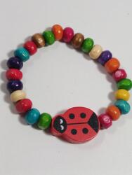 Clickitshop Bratara Martisor Copii - Buburuza Rosie Margele Lemn Handmade , zBubu cea Norocoasa (4003742476702)