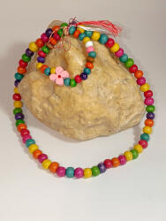 Clickitshop Set Martisor Copii - Colier si Bratara Handmade, Margele Lemn , zPrietenia Florilor (4009119994718)