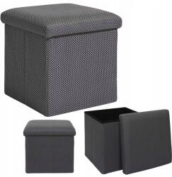 HowHomely Urban Box tároló puff szürke nappali ülőfelület tárolórekesszel (HH-0508)
