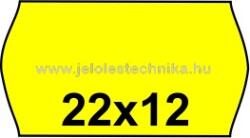 Jelöléstechnika 22x12mm CITROM színű árazószalag