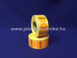 Jelöléstechnika 38mm AKCIÓ feliratos FLUO narancssárga körcímke, 1000db/tekercs