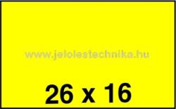 Jelöléstechnika 26x16mm CITROMSÁRGA színű árazószalag