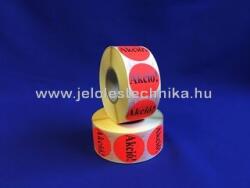 Jelöléstechnika 38mm AKCIÓ feliratos FLUO piros körcímke, 1000db/tekercs