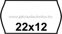 Jelöléstechnika 22x12mm FEHÉR árazószalag NEM PERFORÁLT