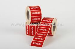 Jelöléstechnika 25x50mm SÜRGŐS feliratos címke, 1000db/tekercs