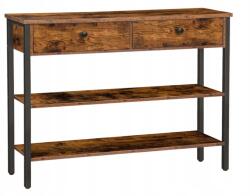  Hoobro konzolasztal 100x24x80 cm vintage fiókos polc (b09kl9hk5f)