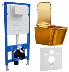 Swiss Meyer Süllyesztett WC-állvány szett Ivona függesztett WC-tállal arany Swiss Meyer (SM-ZSIZ)