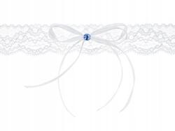 Party Deco Harisnyakötő csipkés masnival, fehér (PDW15)