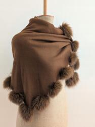  Poncsó sál ágytakaró természetes róka szőrrel