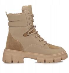 VINCEZA Divatos bézs magassarkú bokacsizma Vinceza 34682 (34682)