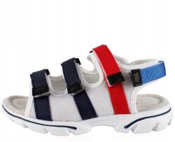 Enplus Fehér sportos szandál fiúknak profilozott bőr talpbetét 33-as (TT1201-2)