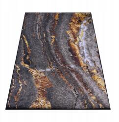 Dywanopol Szőnyeg 220X160CM Nappaliba Modern Szürke-arany Csúszásgátló Loft (14D)