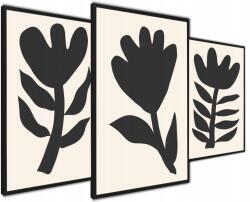  Absztrakt Triptichon Poszterek Virágok Nyomtatás 30x40 (Abstrakcja Tryptyk Plakaty Kwiaty)