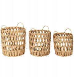HowHomely 3 db-os kosár szett Natural tároló doboz Boho rendszerező (HH-RG9243)