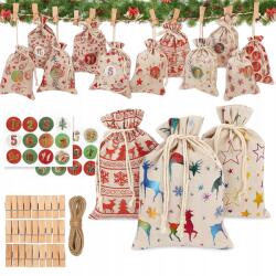 Przydasie. pl Adventi Naptár Töltelék Diy Lenvászon Tasakok Csináld Magad Szett (#12020)