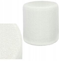 HowHomely Kerek puff Pufa Moon boucle fehér Bukla lábtartó ülés Loft Boho (HH-HD0489)