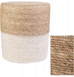 HowHomely Tabu puff természetes fonott ülőfelület nappali loft lábtartó boho (HH-6570)