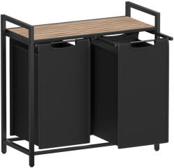 Brius Cos rufe 2 compartimente saci detasabili raft metalic, 73x33x72 cm, organizare practica, maro negru (EZ-BLH201B50)