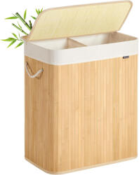 Brius Cos rufe din bambus cu 2 compartimente, sac detasabil, 100 litri, 52x32x61 cm, maro natur (EZ-LCB074Y01)