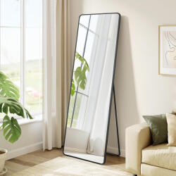 Brius Oglinda de podea tip dressing, rama din aluminiu, sticla securizata, 150x40 cm, negru (EZ-LFM034B01)