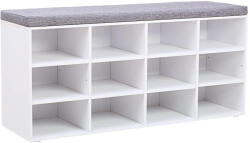 Brius Pantofar cu banca cu 12 compartimente si perna, sarcina 136 kg, 104x30x48 cm, alb (EZ-LHS012W14) Pantofar