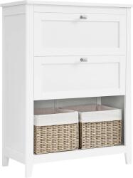 Brius Dulap baie 2 sertare 2 cosuri raft separatoare mdf, 30x60x80 cm, depozitare, alb (EZ-BBC545W02)