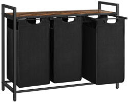 Brius Cos rufe 3 compartimente saci detasabili raft metalic, 93x33x72 cm, organizare practica, maro negru (EZ-BLH301B50)