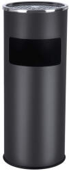 Brius Cos de gunoi cu scumiera pentru exterior, din inox, galeata interioara detasabila, tip stativ, 61x25 cm, negru (EZ-LTB17C) Cos de gunoi