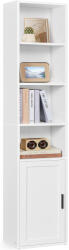 Brius Biblioteca ingusta 6 niveluri dulap inchis rafturi reglabile, 24x32x175 cm, design compact, alb (EZ-LBC401W01) Raft