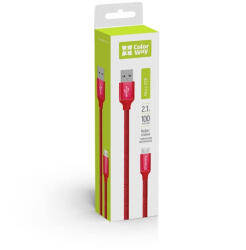 ColorWay Kábel, USB MicroUSB 1m 2.1A red (CW-CBUM002-RD) (CW-CBUM002-RD)